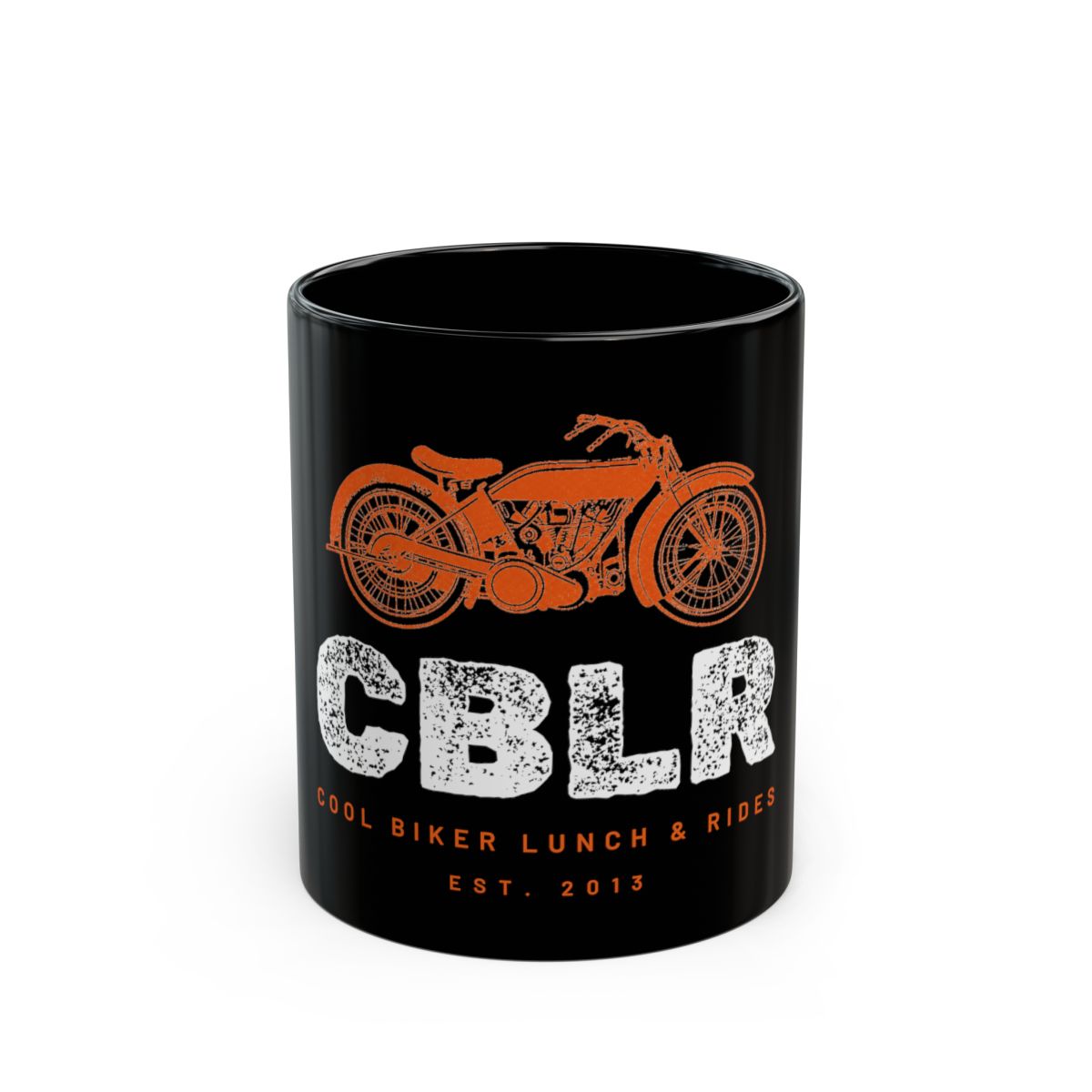 Black CBLR coffee mug with the Grit design